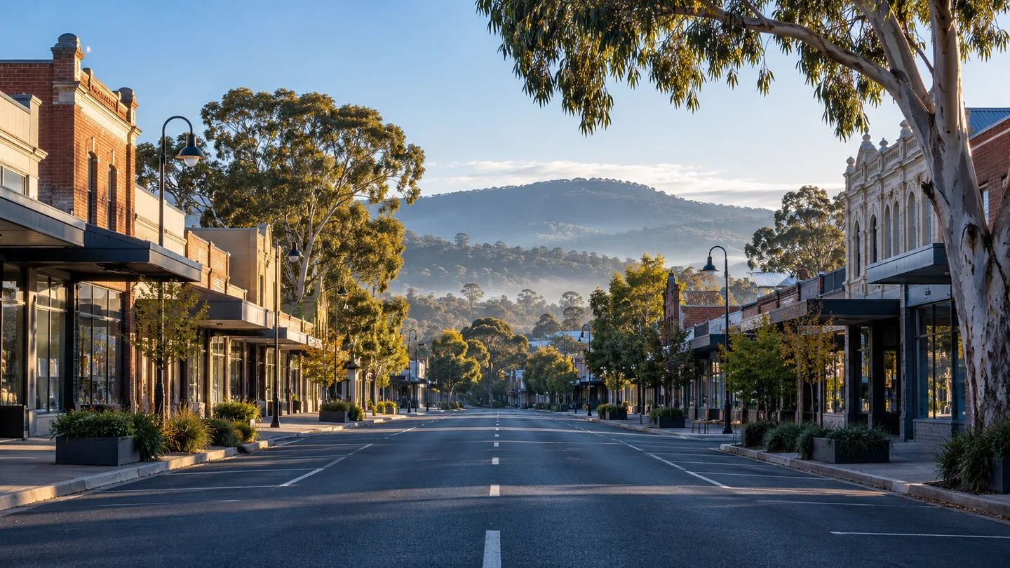 Illustrative regional Australian business precinct
